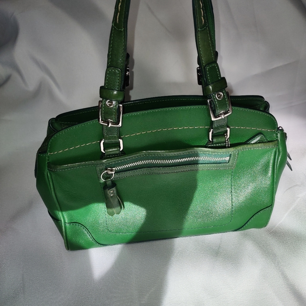 Kelly green coach satchel purse